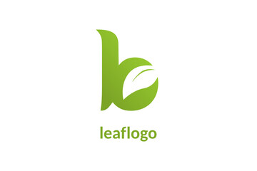 Lowercase B letter and leaf logo illustration vector