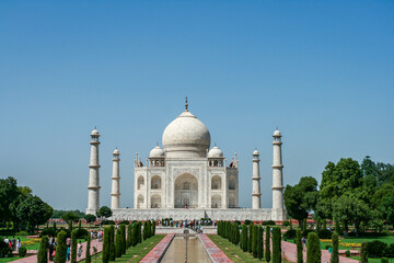 The Taj Mahal (Crown of the Palace), is an ivory-white marble mausoleum on the southern bank of the river Yamuna in the Indian city of Agra. A 500 year old architectural marvel.