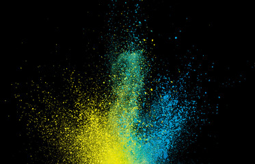 abstract powder color on black  background