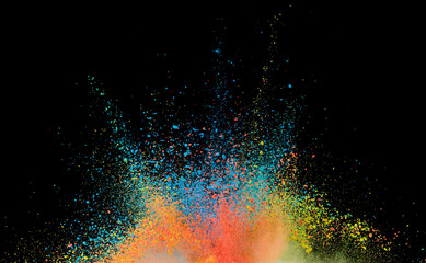 abstract powder color on black  background