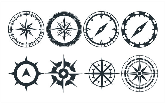 assorted compass vector graphic design template set for sticker, decoration, cutting and print file