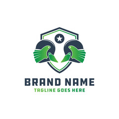 leaf-shaped spartan helmet logo