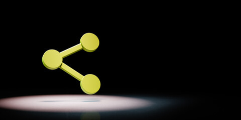 Share Symbol Spotlighted on Black Background © MR