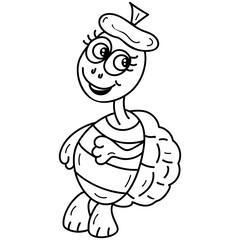 Fototapeta premium Turtle Cartoon Drawing 