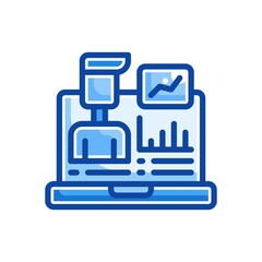 statistics icon in filled line style isolated on white background. EPS 10