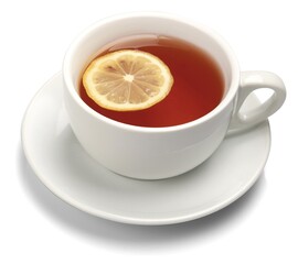 Cup of tea with lemon slice