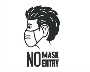 No mask no entry. vector art.