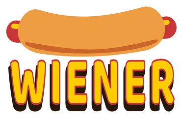 Wiener hot dog and bun