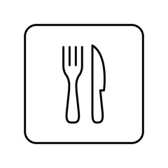 Fork & Knife Restaurant Icon. Linear vector.