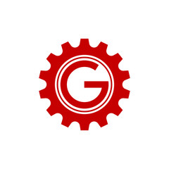Gear Letter G Logo Template. Abstract Vector Gear Icon.