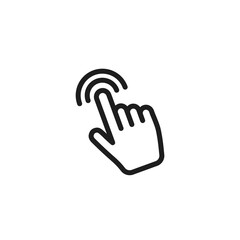 Hand click icons. Clicking finger pointer. Vector illustration.