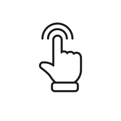 Clicking hand icon. Finger pointer vector graphic. Click symbol.