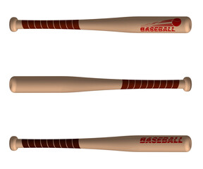 sports wooden baseball bats. American national sport. Active lifestyle. Realistic vector