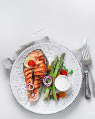 Grilled Salmon with fresh salad