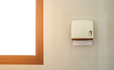 A box of toilet paper in the bathroom on a white background
