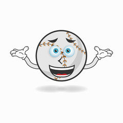 Obraz premium Baseball mascot character with a confused expression. vector illustration