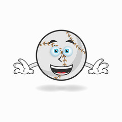 Baseball mascot character with smile expression. vector illustration