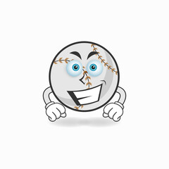 Baseball mascot character with smile expression. vector illustration