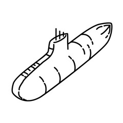 Submarine Icon. Doodle Hand Drawn or Outline Icon Style