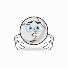 Baseball mascot character with sad expression. vector illustration