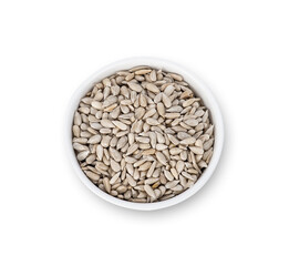 Sunflower seeds isolated on white background.