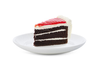 cake on white plate on white.
