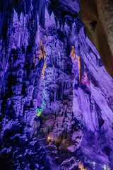 Fototapeta na wymiar Inside the famous Reed Flute Cave in Guillin, China