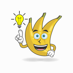 The Banana mascot character with an expression gets an idea. vector illustration