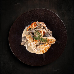 Chicken grilled breast stewed