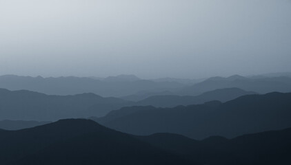 Chinese style ink wash mountain background.