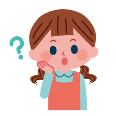 疑問を持っている女の子のイラスト素材