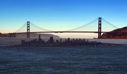 Golden Gate Bridge superimposed over San Francisco