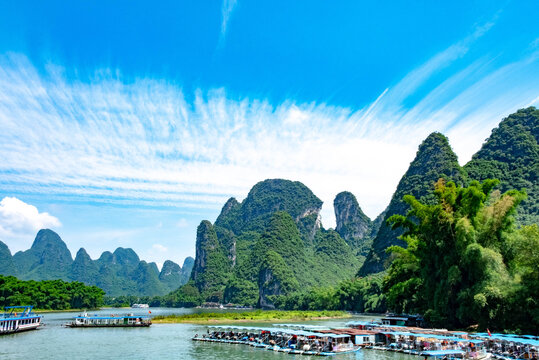 sceneries of Li River in Guillin China