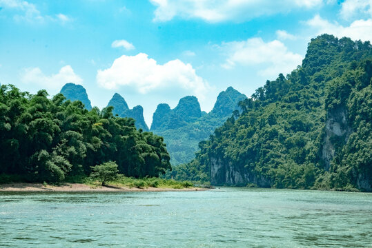 sceneries of Li River in Guillin China