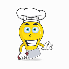 The Bulb mascot character becomes a chef. vector illustration