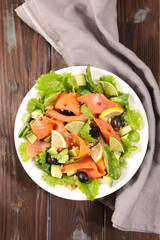 smoked salmon with mixed salad