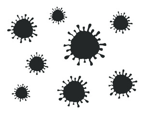 Virus shape pattern icon. Virion vector art illustration. Coronavirus disease symbol. Influenza epidemic poster logo. Covid-19 pandemic decorative clip-art sign. Isolated on white background.