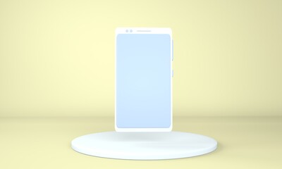 Smartphone mockup with blank screen. 3D Render