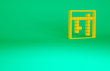 Orange Bingo icon isolated on green background. Lottery tickets for american bingo game. Minimalism concept. 3d illustration 3D render.