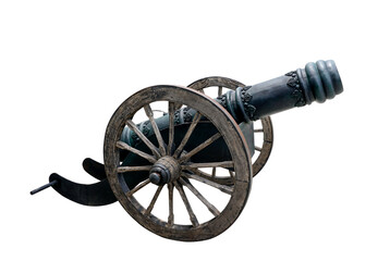 Ancient cannon.Ancient cannon on white with clipping path.