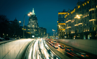Lights of Moscow at night