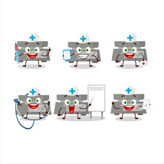Doctor profession emoticon with digital weight cartoon character