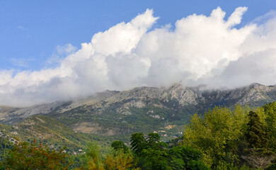 Mount Chelobrdo above Budva. Montenegro