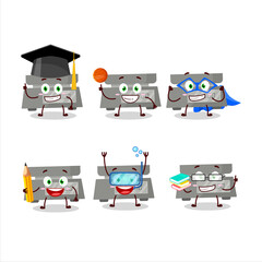 School student of digital weight cartoon character with various expressions
