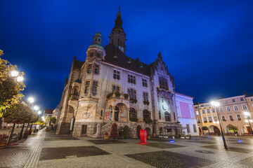 Jawor city hall at dawn