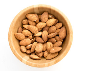 Almonds with white background