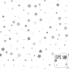 Seamless pattern with silver stars