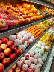fruit section in the supermarket