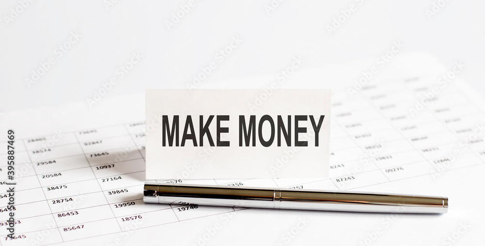 Poster text make your money work for you on the short note on chart background