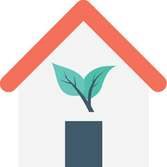 
Eco House Flat Vector Icon

